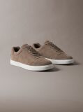 Brown Suede Signature Logo Trainers  Men