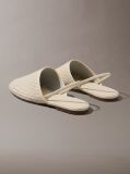 Beige Leather Slingback Mules  Women