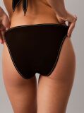 Black High Leg Bikini Bottoms - CK Monogram  Women