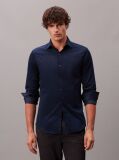 Blue Slim Fit Cutaway Collar Corduroy Shirt  Men