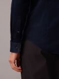Blue Slim Fit Cutaway Collar Corduroy Shirt  Men