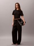 Black Mock Neck Interlock T-Shirt  Women