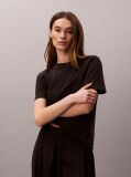 Black Mock Neck Interlock T-Shirt  Women