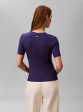 Μπλε T-Shirt Με Ριπ Ύφασμα Και Slim Γραμμή  Γυναίκα