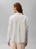 Green Linen Blend Tunic Shirt  Women