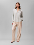 Green Linen Blend Tunic Shirt  Women