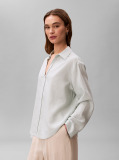 Green Linen Blend Tunic Shirt  Women