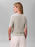 Green Fine Gauge Viscose Vneck Tee  Women