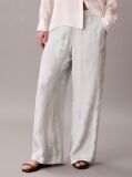 Green Viscose Jacquard Floral Trousers  Women
