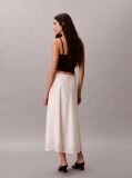 White Voile A-line Midi Skirt  Women