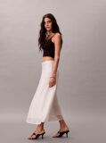 White Voile A-line Midi Skirt  Women