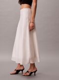 White Voile A-line Midi Skirt  Women