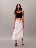 White Voile A-line Midi Skirt  Women