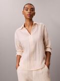 Pink Viscose Blend Sheer Stripe Shirt  Women