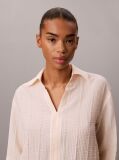 Pink Viscose Blend Sheer Stripe Shirt  Women