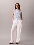 Multi Printed Plisse Mock Neck Sleeveless Top  Women