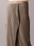 Brown Draped Plissé Midi Skirt  Women