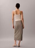 Brown Draped Plissé Midi Skirt  Women