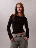 Black Monologo U-Back T-Shirt  Women