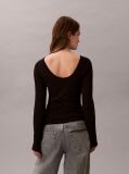 Black Monologo U-Back T-Shirt  Women