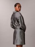 Silver Denim Bomber Jacket  Women