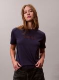 Blue Classic Foil Logo T-Shirt  Women
