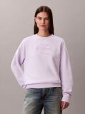 Purple Cotton Terry Monogram Sweatshirt  Women