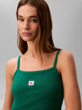 Green Cropped Ribbed Cotton Cami Top  Women