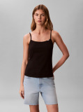 Black Slim Cotton Stretch Strap Cami  Women