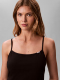 Black Slim Cotton Stretch Strap Cami  Women