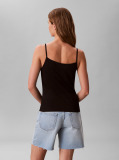Black Slim Cotton Stretch Strap Cami  Women