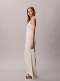 White Linen Blend Halter Top  Women