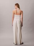 White Linen Blend Halter Top  Women
