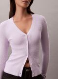 Purple Slim Cable Knit Cardigan  Women