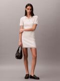 White Cable Knit Tipped Mini Polo Dress  Women