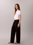 Black Relaxed Cotton Twill Cargo Pants  Women