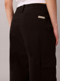 Black Relaxed Cotton Twill Cargo Pants  Women