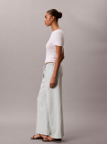 Green Linen Blend Wide Leg Trousers  Women