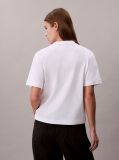 Λευκό Άνετο T-shirt Με Κεντητό Λογότυπο  Γυναίκα