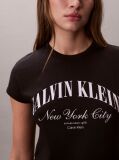 Μαύρο T-shirt Με Slim Γραμμή Και Varsity Λογότυπο   Γυναίκα