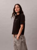 Black Relaxed Script Logo T-shirt  Women