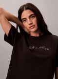 Black Relaxed Script Logo T-shirt  Women
