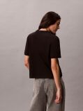 Black Relaxed Script Logo T-shirt  Women