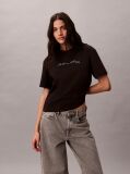 Black Relaxed Script Logo T-shirt  Women