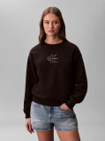Black Metallic Monologo Sweatshirt  Women