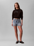 Black Metallic Monologo Sweatshirt  Women