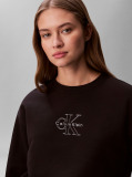 Black Metallic Monologo Sweatshirt  Women