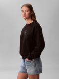 Black Metallic Monologo Sweatshirt  Women