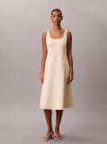 Beige Cotton Poplin Midi Dress  Women