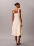 Beige Cotton Poplin Midi Dress  Women